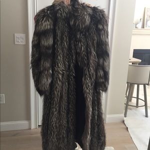Full length fox fur coat